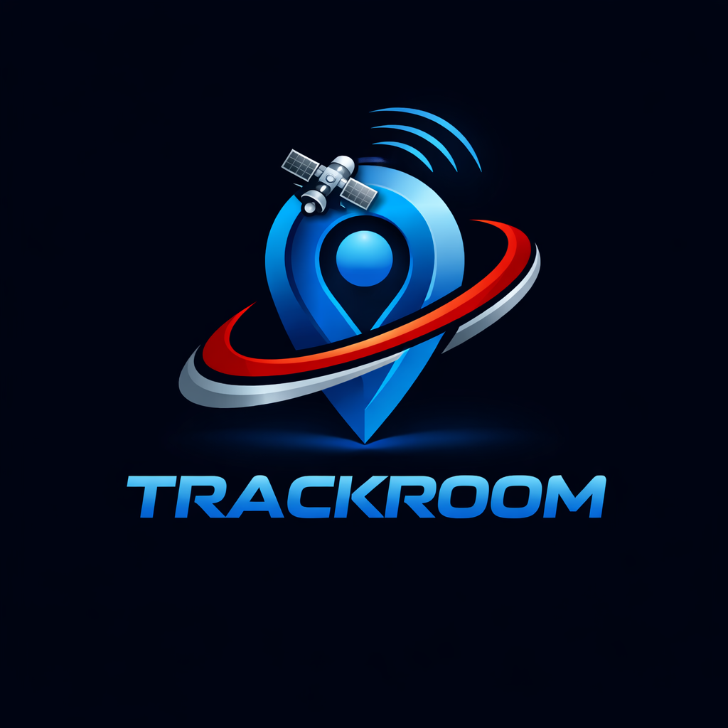 Logotipo principal da Trackroom em fundo escuro